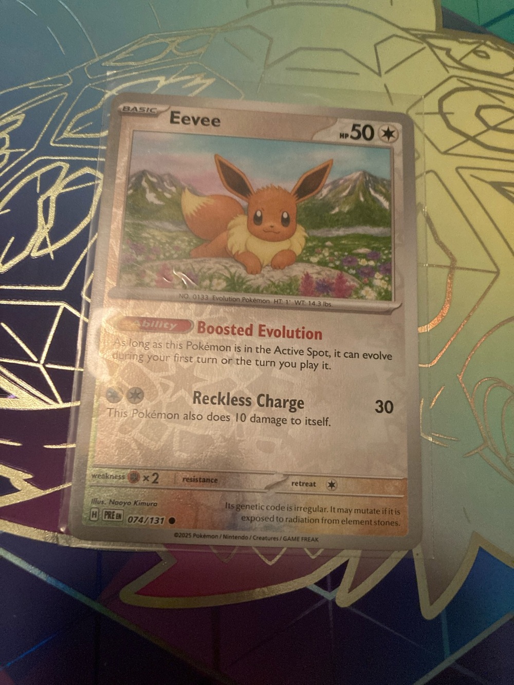 Pokemon Eevee Trading Card - White and Brown